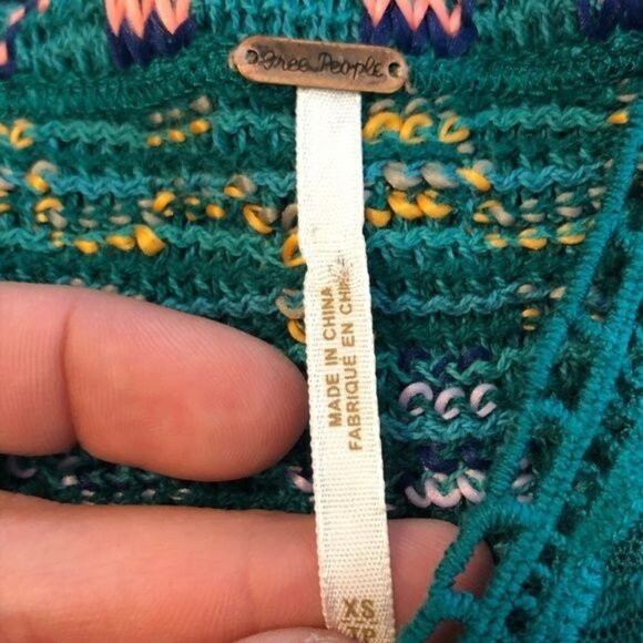 Free People Crochet Spaghetti Strap Tank Lace Bodice Boho Festival XS - Picture 4 of 6